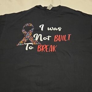 Gildan Black Short Sleeve Tee with Colorful Ribbon Design